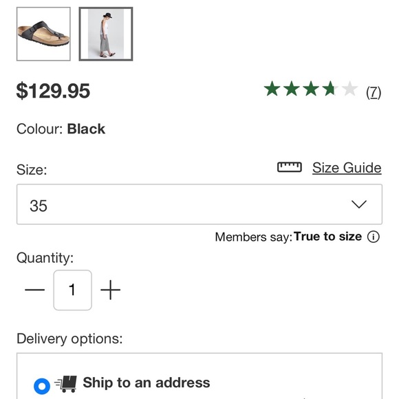 Birkenstock Sz 35 Gizeh Birko-Flor Sandals - Women's  (fits 5.5-6) Black - Picture 16 of 16